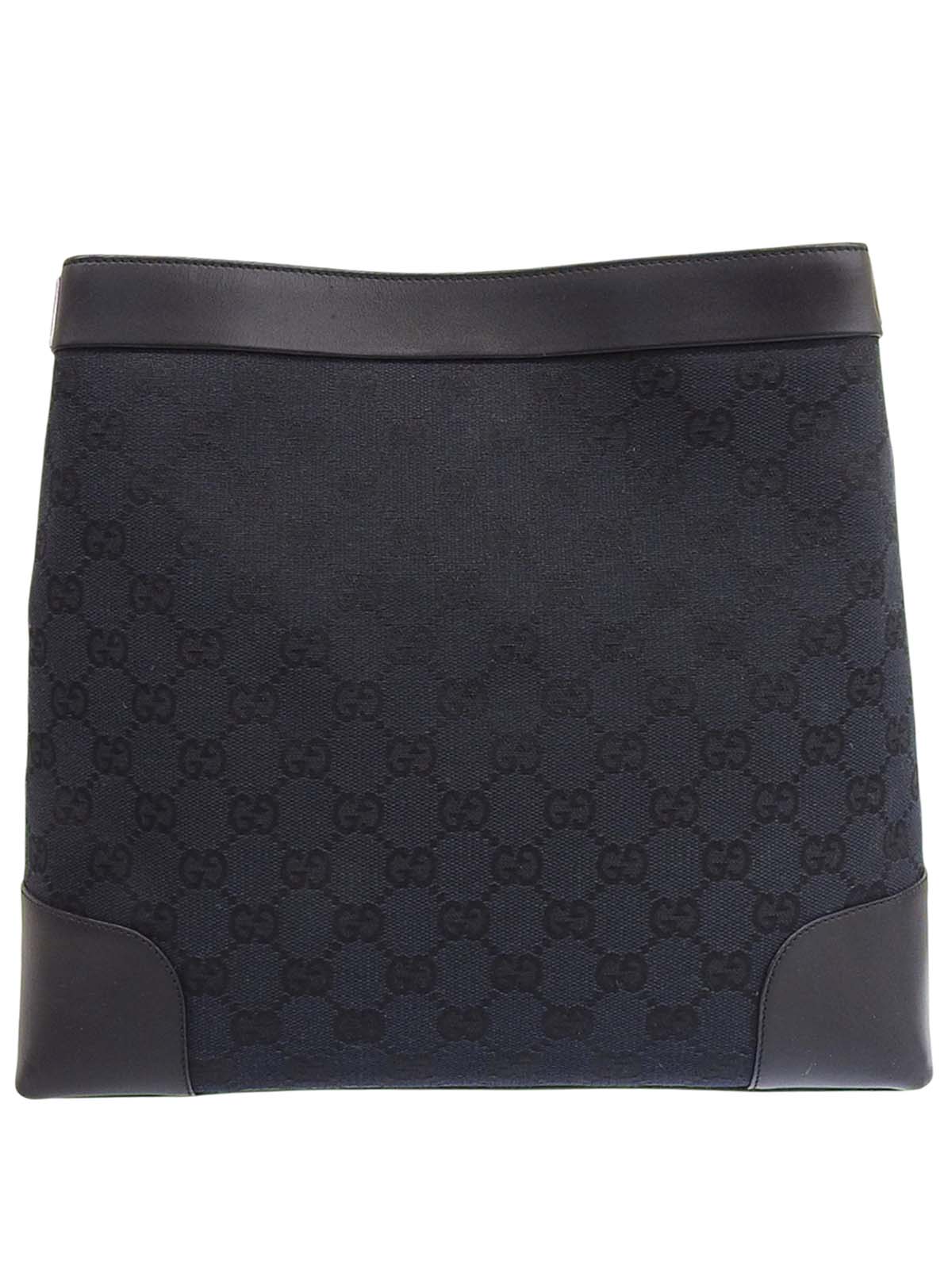 Canvas GG Pattern One-Shoulder Bag in Black