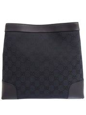 Canvas GG Pattern One-Shoulder Bag in Black