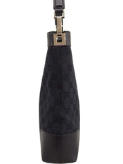 Canvas GG Pattern One-Shoulder Bag in Black