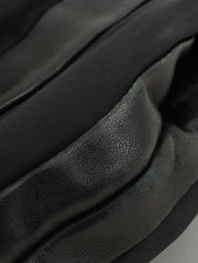 ナイロンレザーコンビロゴプレートワンショルダーバッグ ブラック