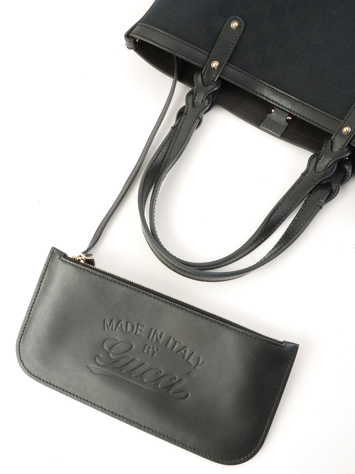 Canvas GG Pattern Tote Bag in Black