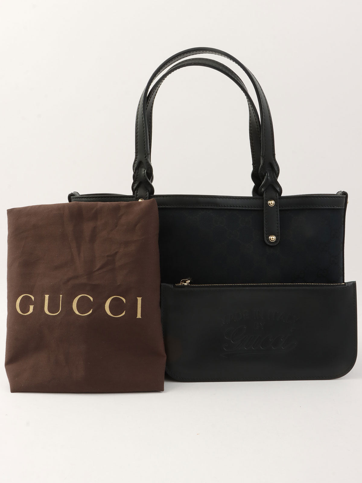 Canvas GG Pattern Tote Bag in Black