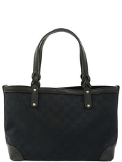 Canvas GG Pattern Tote Bag in Black