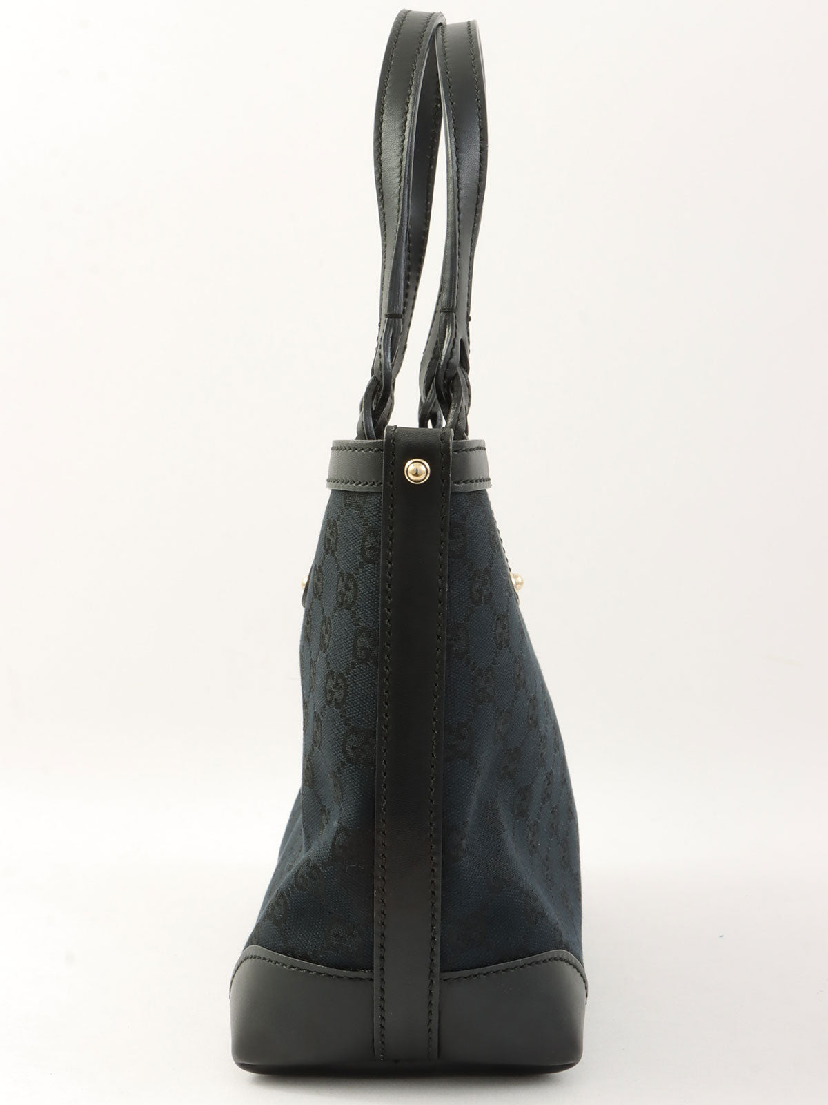 Canvas GG Pattern Tote Bag in Black