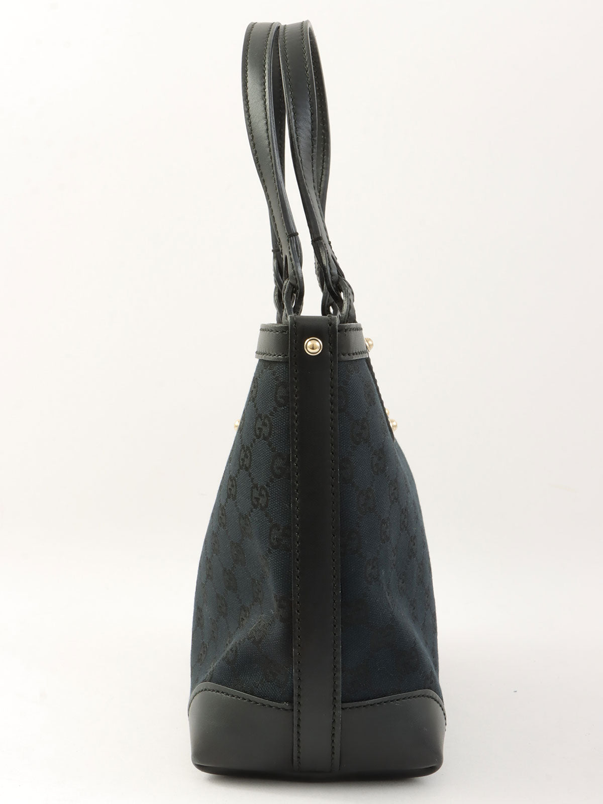 Canvas GG Pattern Tote Bag in Black