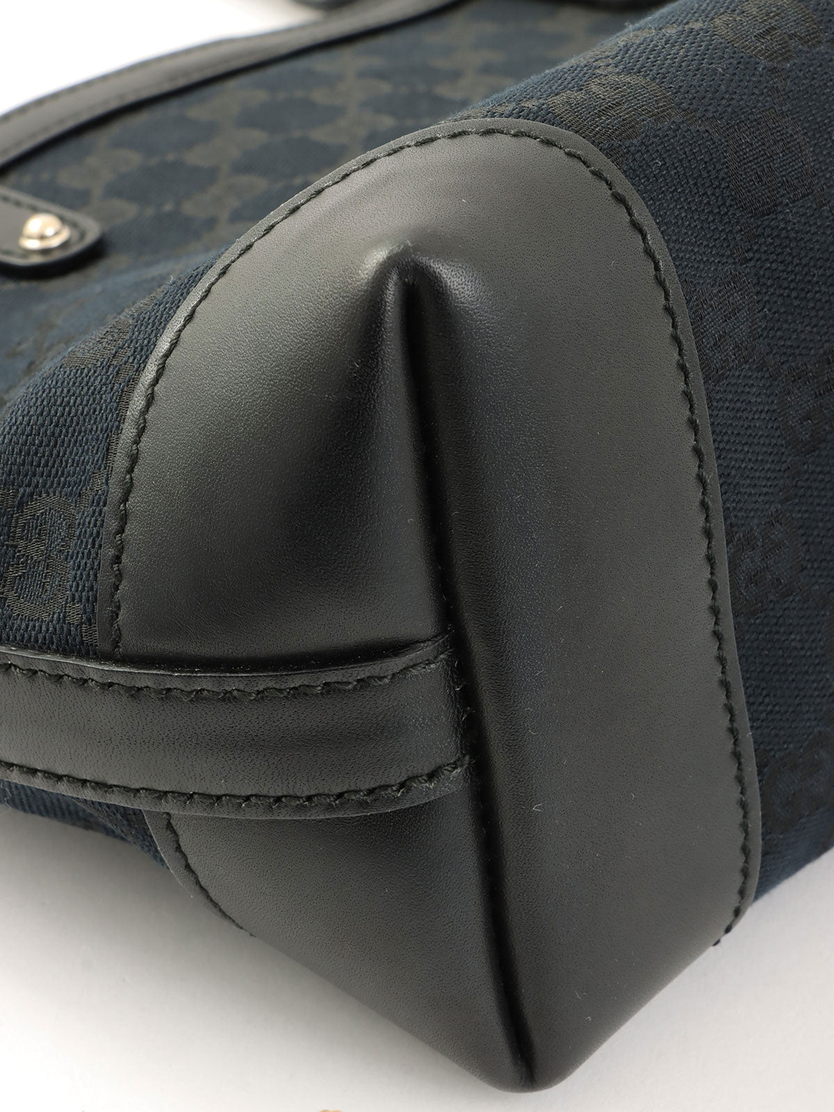 Canvas GG Pattern Tote Bag in Black