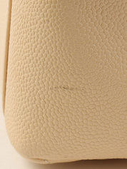 2011年頃製 キャビアスキンCCマークステッチチェーントートバッグ ライトベージュ