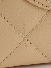 2011年頃製 キャビアスキンCCマークステッチチェーントートバッグ ライトベージュ