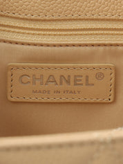 2011年頃製 キャビアスキンCCマークステッチチェーントートバッグ ライトベージュ