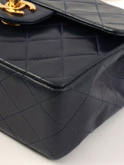 1990's Classic Flap Chain Bag Mini Navy