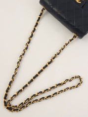 1990's Classic Flap Chain Bag Mini Navy
