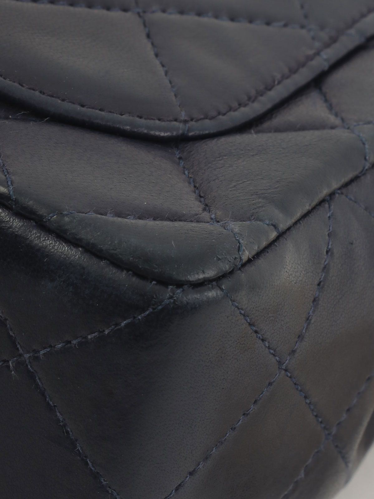 1990's Classic Flap Chain Bag Mini Navy