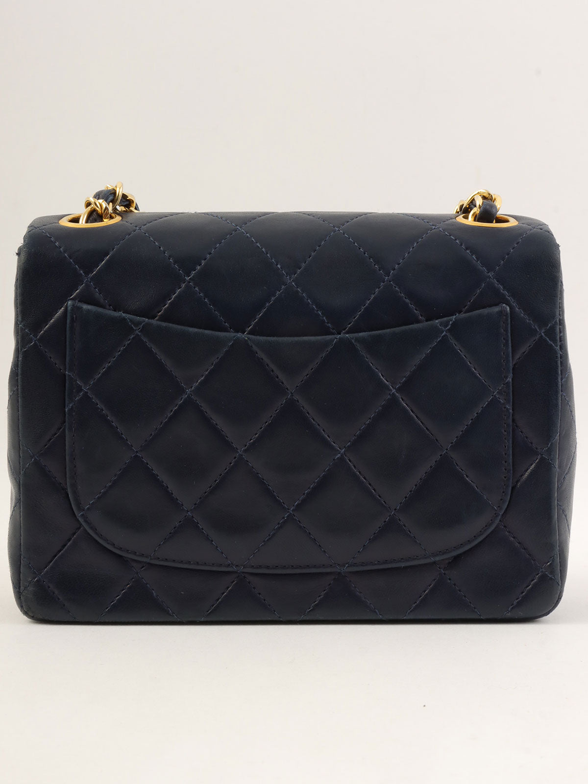 1990's Classic Flap Chain Bag Mini Navy