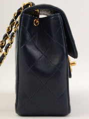 1990's Classic Flap Chain Bag Mini Navy
