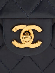 1990's Classic Flap Chain Bag Mini Navy