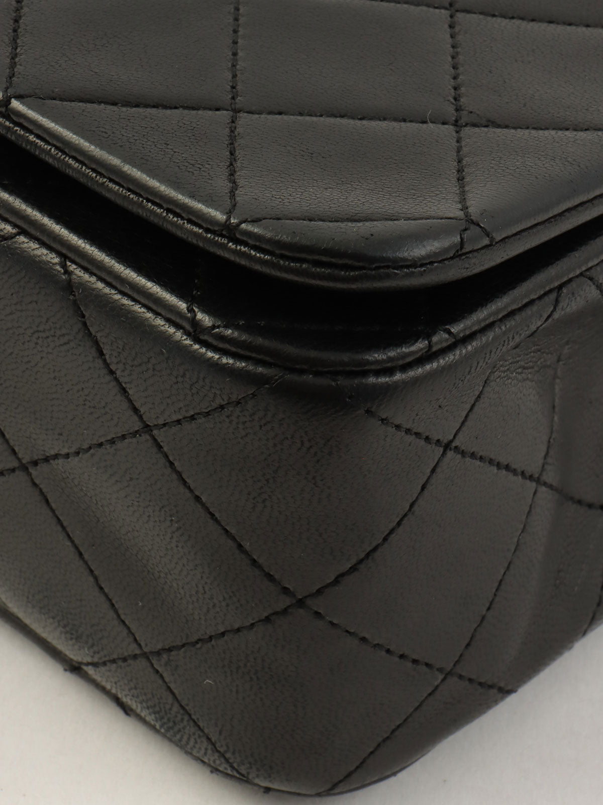 1990s Full Flap Chain Bag 23cm Black