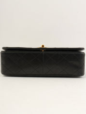 1990s Full Flap Chain Bag 23cm Black