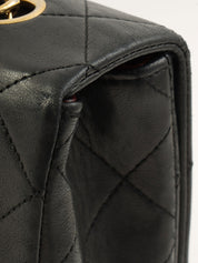 1990s Full Flap Chain Bag 23cm Black