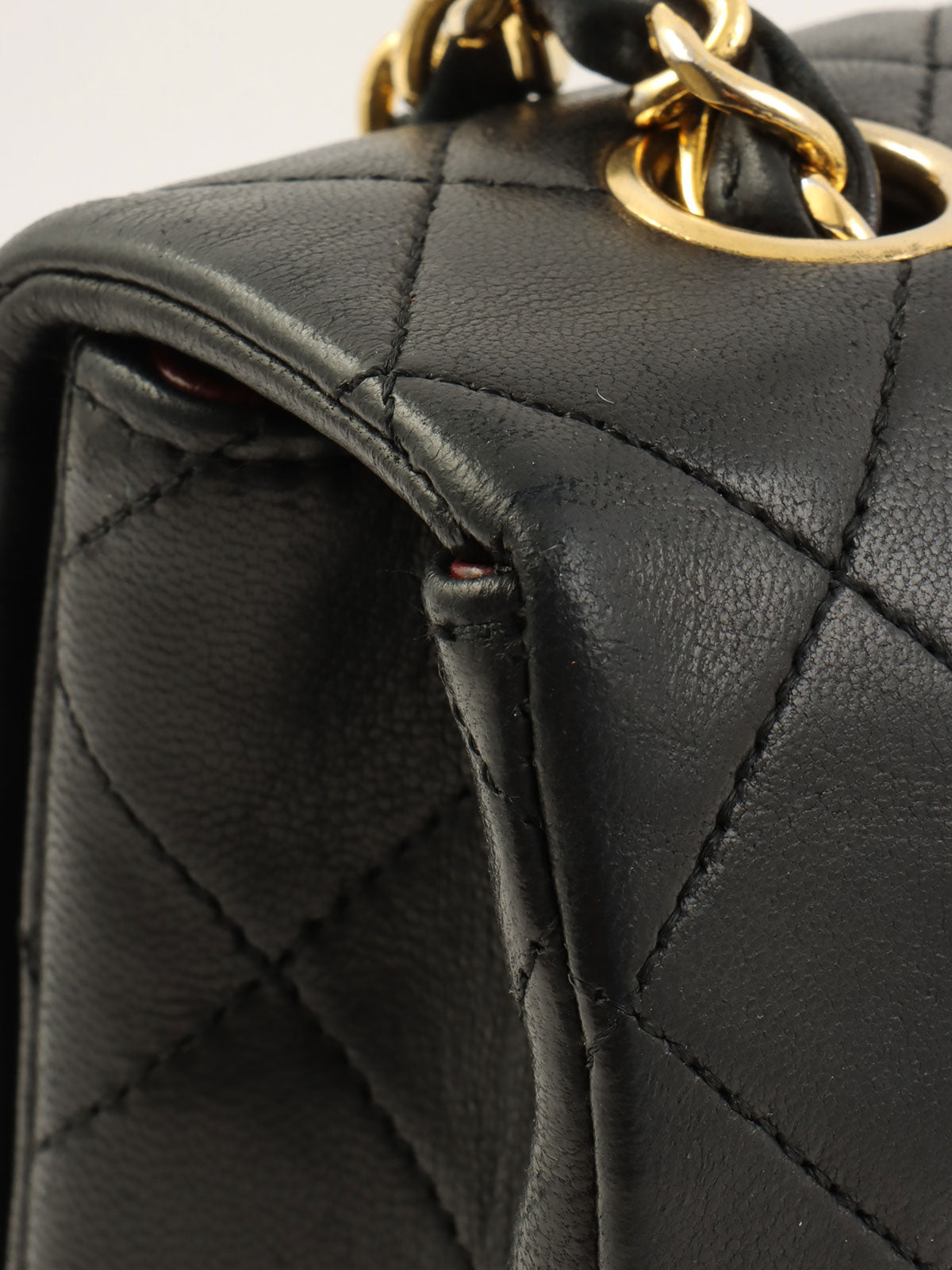 1990s Full Flap Chain Bag 23cm Black