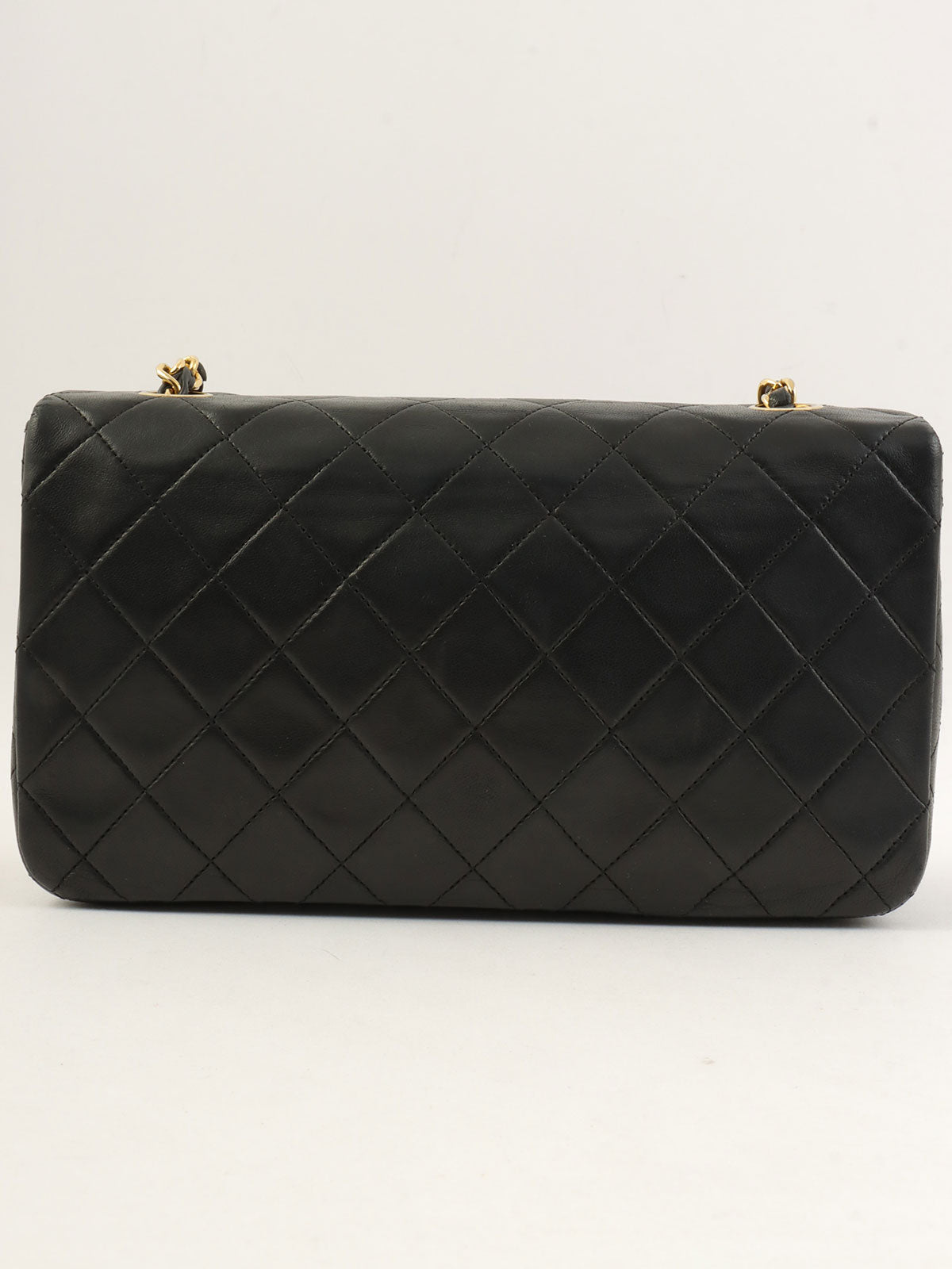 1990s Full Flap Chain Bag 23cm Black