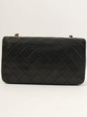 1990s Full Flap Chain Bag 23cm Black