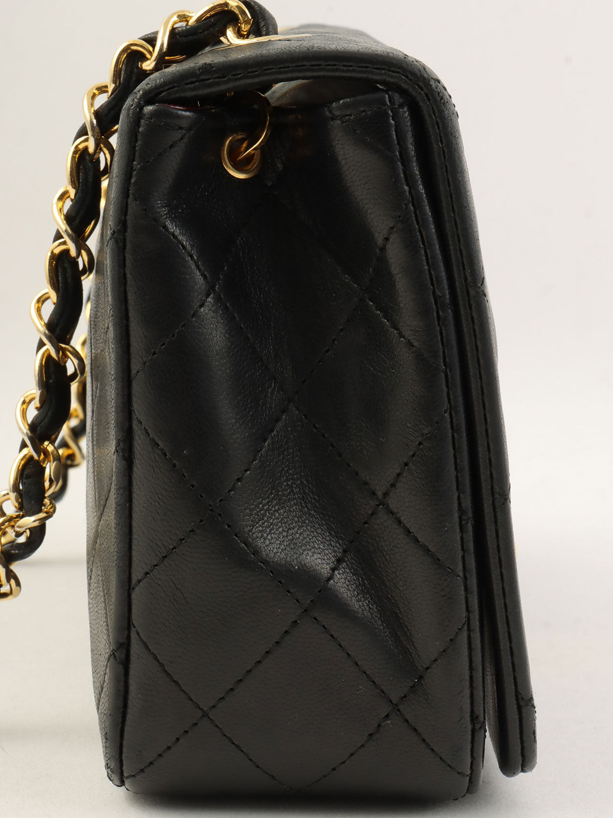 1990s Full Flap Chain Bag 23cm Black