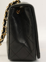 1990s Full Flap Chain Bag 23cm Black