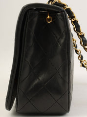 1990s Full Flap Chain Bag 23cm Black