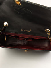 1990s Full Flap Chain Bag 23cm Black