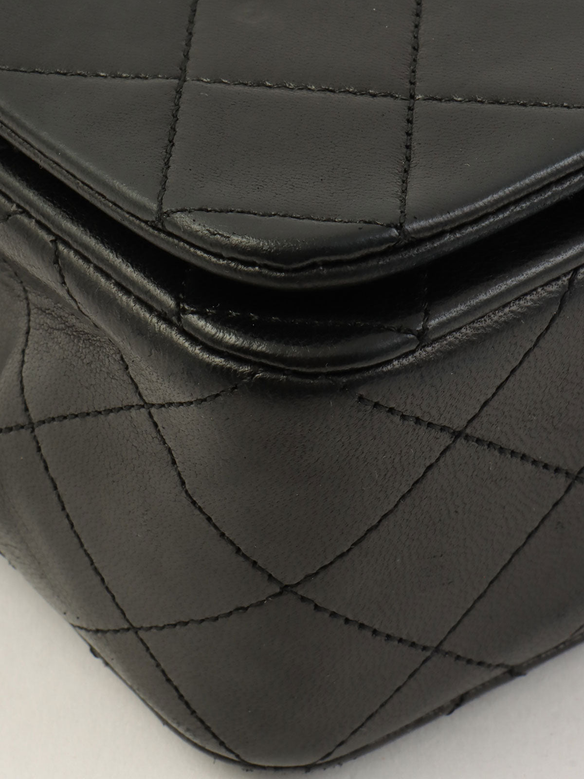 1990s Full Flap Chain Bag 23cm Black