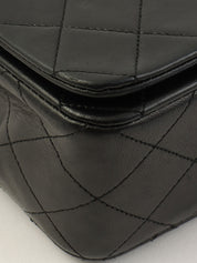 1990s Full Flap Chain Bag 23cm Black