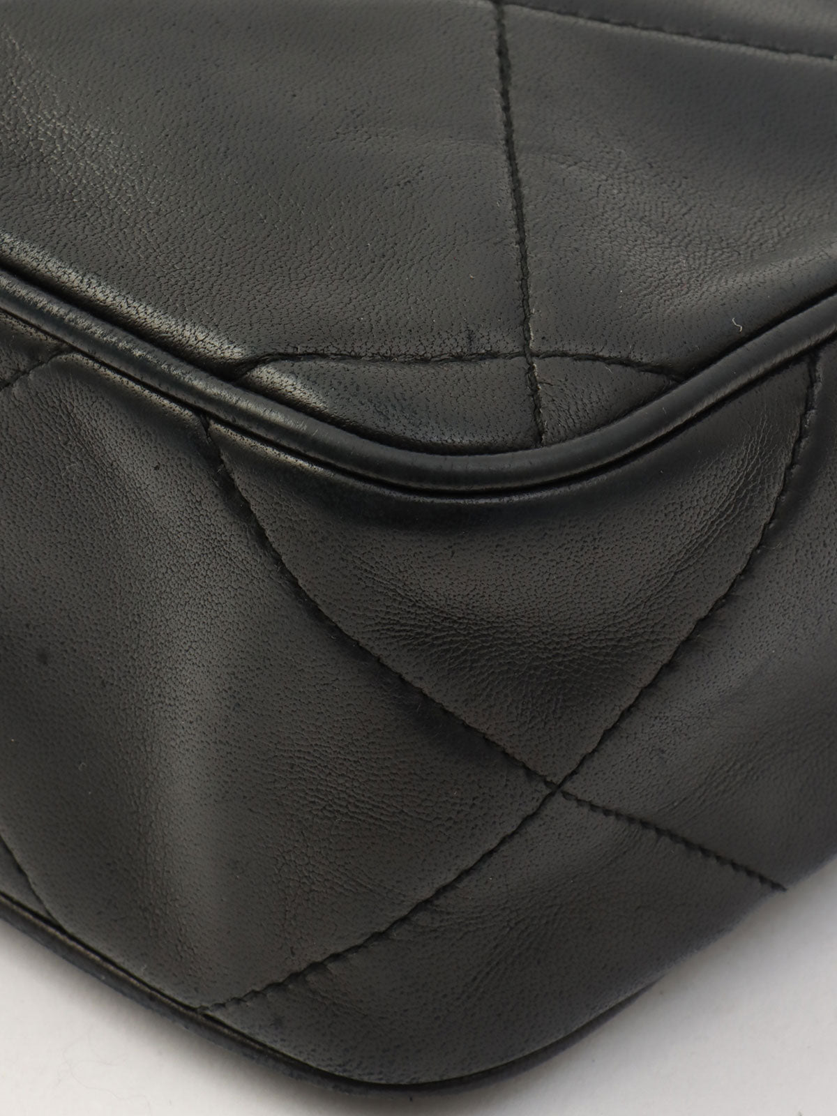 1985~1990年頃製 CCマークステッチフリンジチェーンショルダーバッグ ブラック
