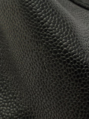 2001年頃製 キャビアスキンCCマークステッチウッドチェーンショルダーバッグ ブラック