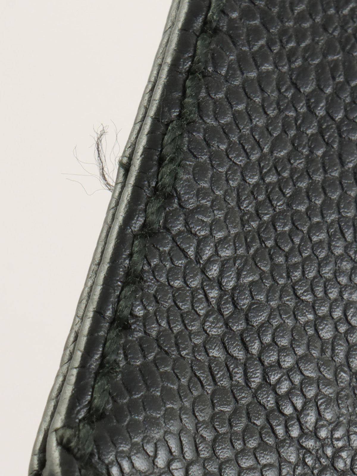 2001年頃製 キャビアスキンCCマークステッチウッドチェーンショルダーバッグ ブラック