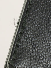 2001年頃製 キャビアスキンCCマークステッチウッドチェーンショルダーバッグ ブラック