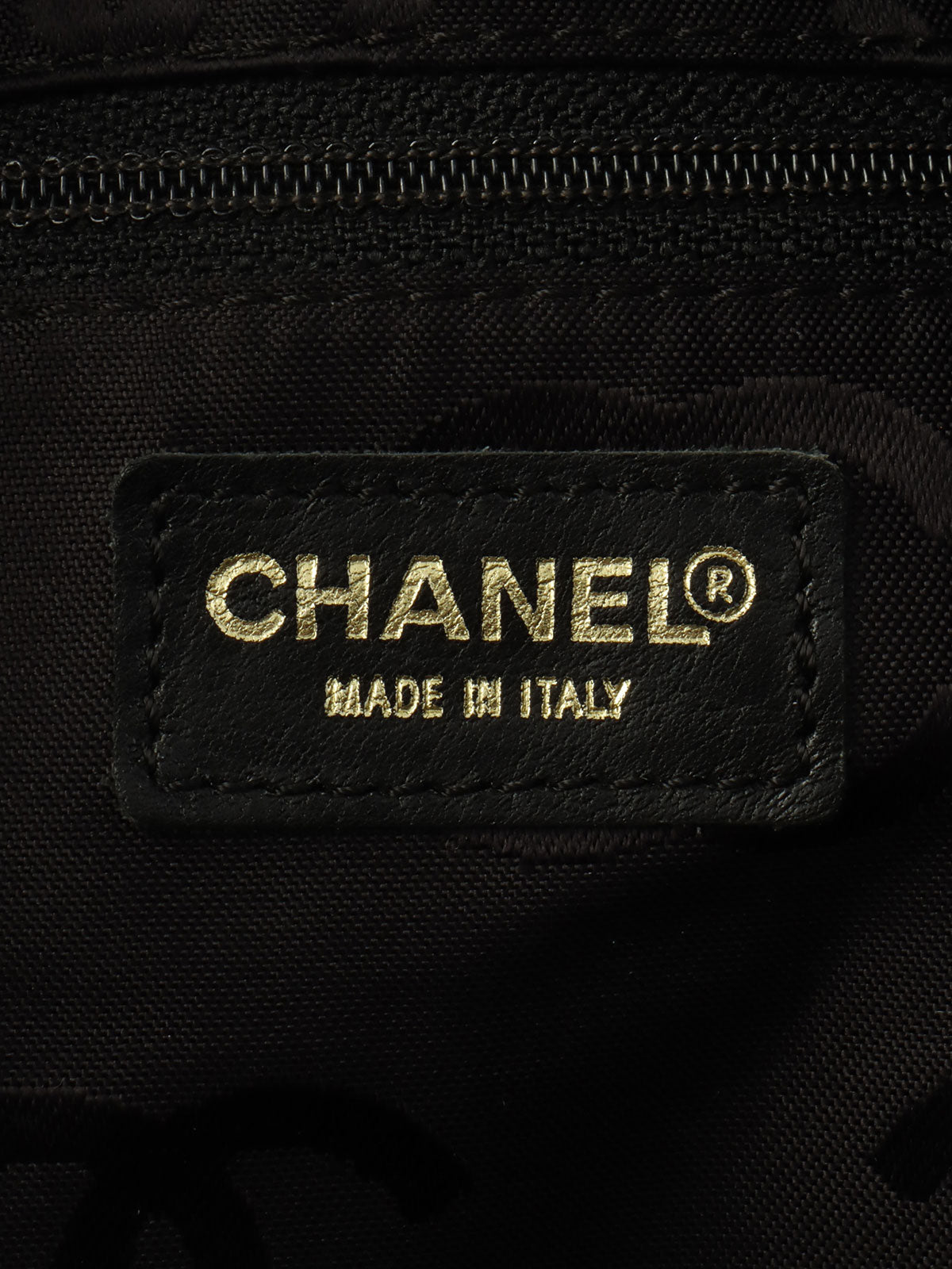 2001年頃製 キャビアスキンCCマークステッチウッドチェーンショルダーバッグ ブラック