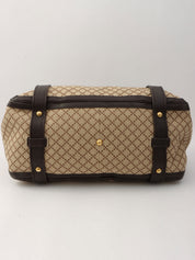 ディアマンテミニボストンバッグ ベージュ/ダークブラウン