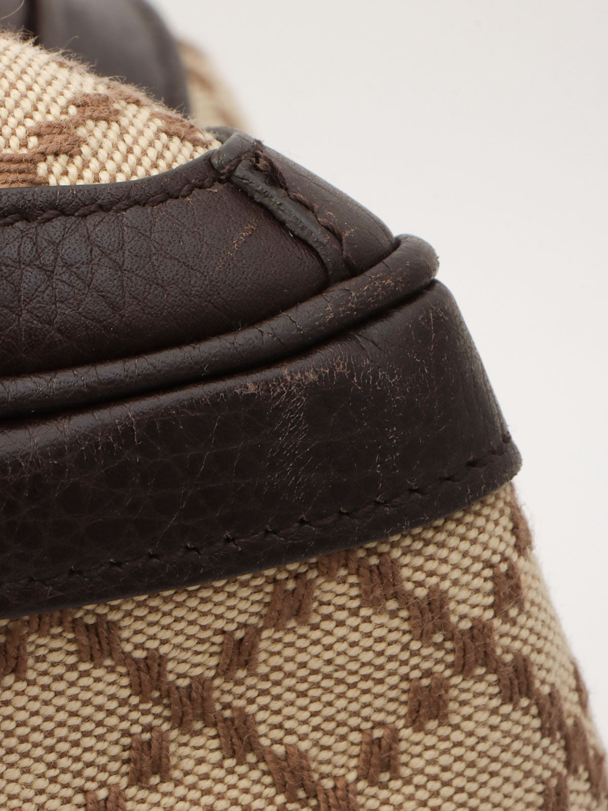 ディアマンテミニボストンバッグ ベージュ/ダークブラウン