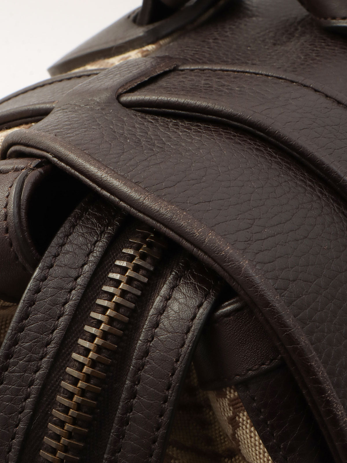 ディアマンテミニボストンバッグ ベージュ/ダークブラウン