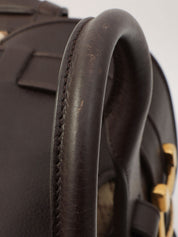 ディアマンテミニボストンバッグ ベージュ/ダークブラウン