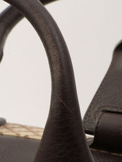 ディアマンテミニボストンバッグ ベージュ/ダークブラウン