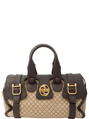 ディアマンテミニボストンバッグ ベージュ/ダークブラウン