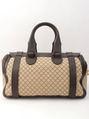 ディアマンテミニボストンバッグ ベージュ/ダークブラウン