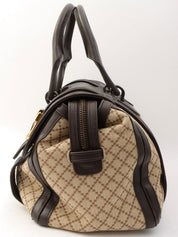 ディアマンテミニボストンバッグ ベージュ/ダークブラウン