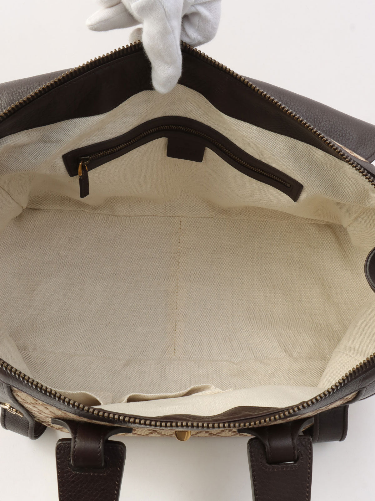 Diamante Mini Boston Bag Beige/Dark Brown