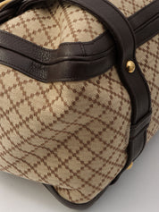 ディアマンテミニボストンバッグ ベージュ/ダークブラウン