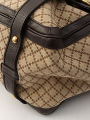 ディアマンテミニボストンバッグ ベージュ/ダークブラウン