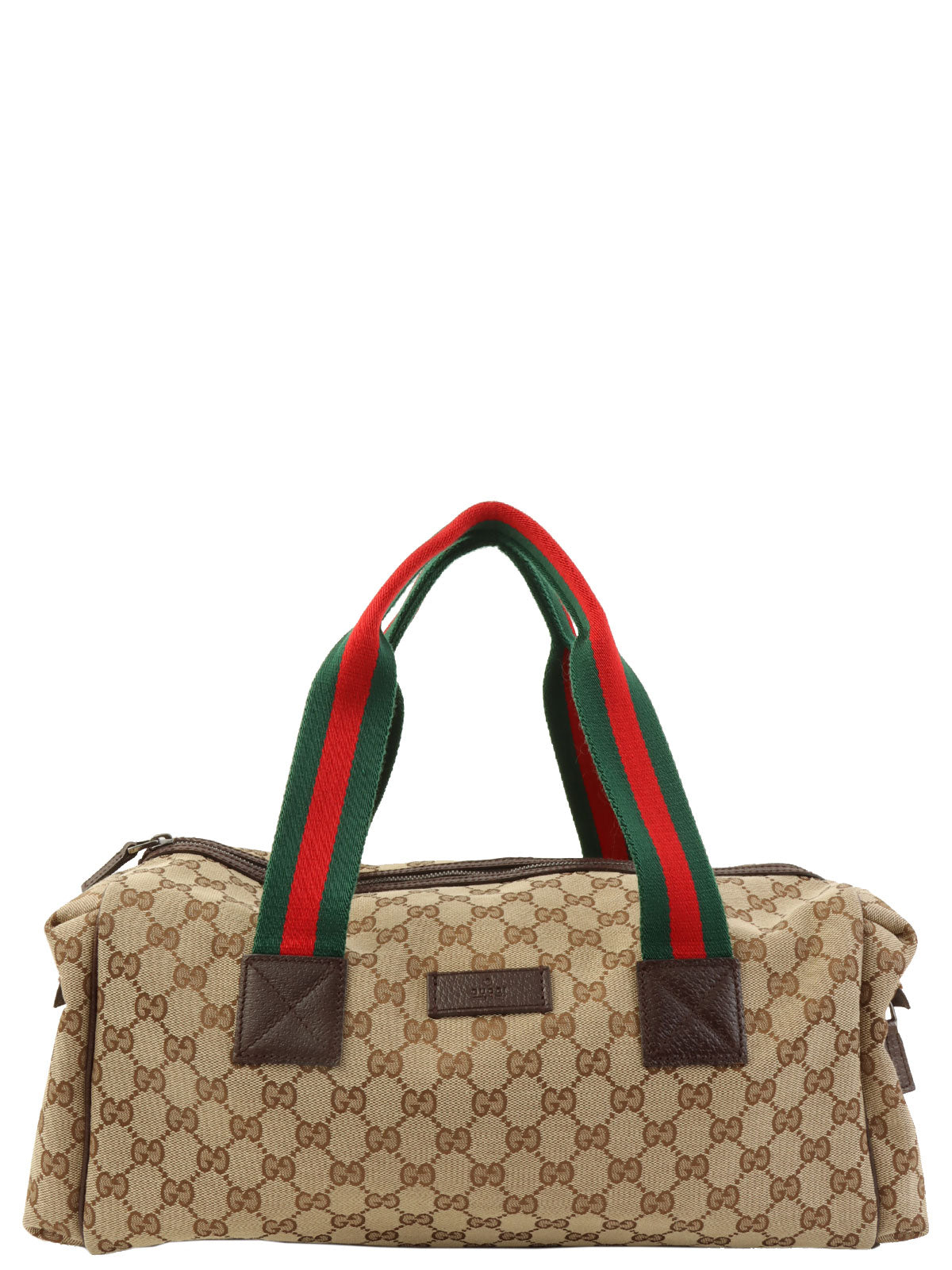 Canvas GG Pattern Sherry Line Boston Bag, Beige