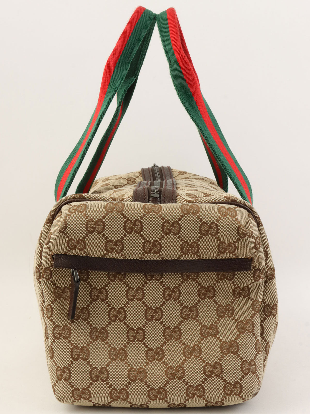 Canvas GG Pattern Sherry Line Boston Bag, Beige