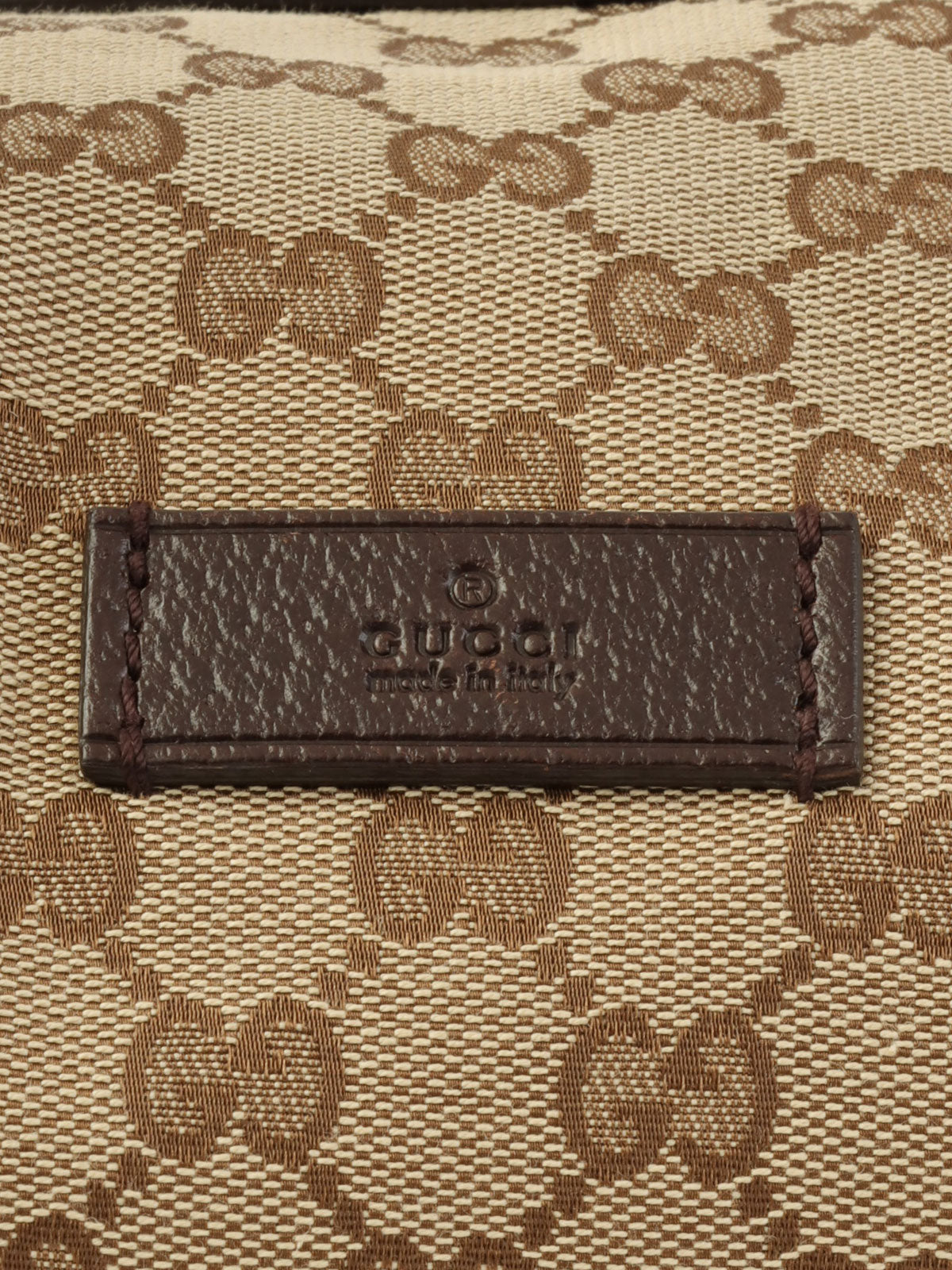 Canvas GG Pattern Sherry Line Boston Bag, Beige